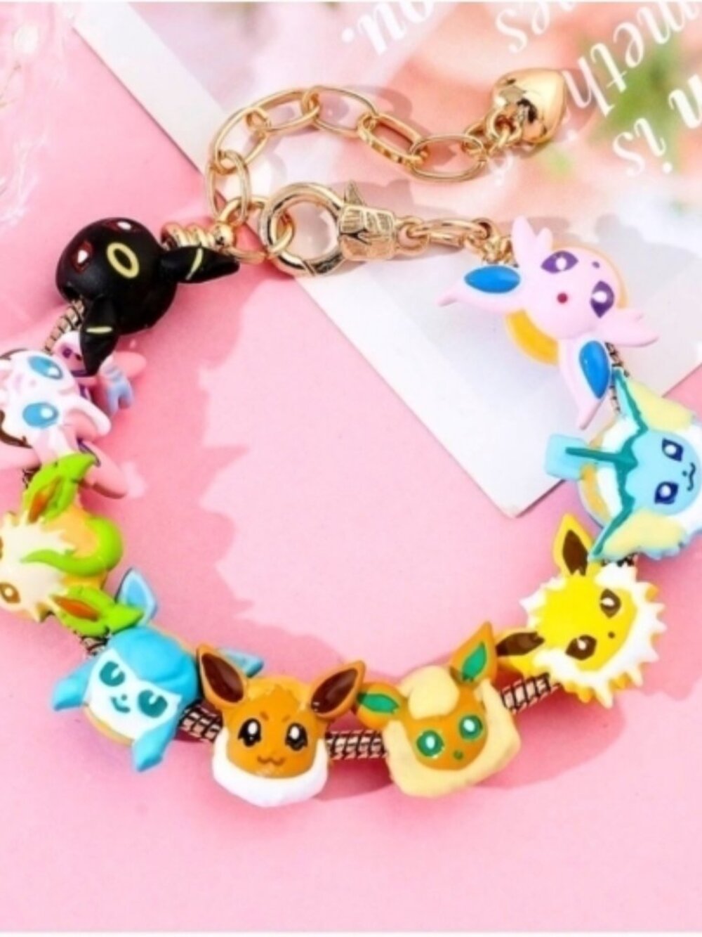 Gold-Plated Pokémon Eeveelution Themed Charm Adjustable Bracelet